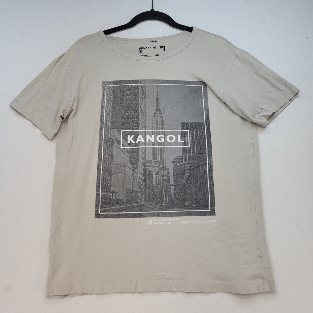 Kangol Graphic T-Shirt Mens Large Tan New York City Empire State Building